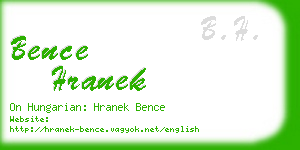 bence hranek business card